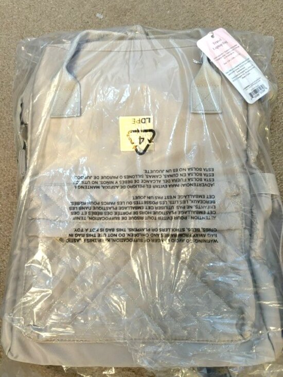 Paris Hilton Tan Quilted Backpack with Front Zipper Pocket